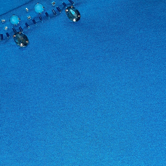 Plus size turquoise beaded blouse - Picture 7 of 7